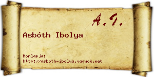 Asbóth Ibolya névjegykártya