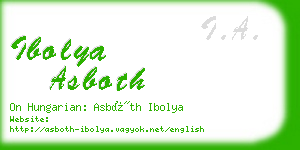 ibolya asboth business card